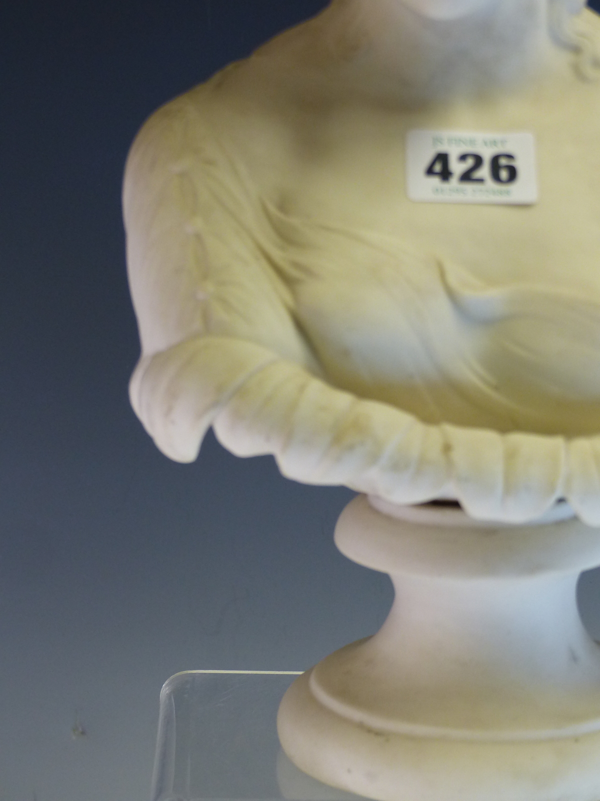 A MID VICTORIAN PARIAN BUST OF THE CLYTIE ON A SOCLE FOOT. H 29cms. - Image 3 of 24