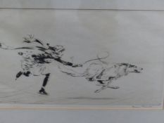 DIANA THORNE (1895-1965) HOW FAST CAN YOU GO, PENCIL SIGNED ETCHING. 22 x 35cms