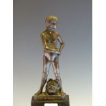 ENZO PLAZZOTTA (1921-81), SPIRIT OF REBELLION, A BRONZE FIGURE OF DAVID STANDING OVER THE HEAD OF