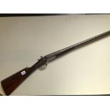 SECTION 2 STOCK AN ACTION ONLY - SHOTGUN- McCRIRICK SIDE BY SIDE HAMMER 12G SERIAL NUMBER 13, (ST.NO