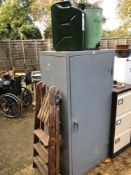 A LARGE STEEL CABINET (NO KEY)
