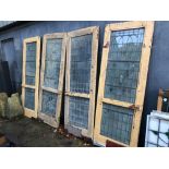 FOUR MATCHING ART DECO GLAZED INTERIOR DOORS