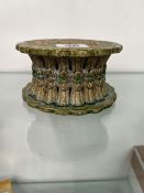 A GREEN GLAZED CHINESE POTTERY STAND.