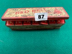 AN INTERESTING SET OF RED BELL TOBACCO ADVERTISING DOMINO'S IN ORIGINAL BOX.