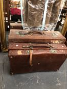 A REVELATION LEATHER SUITCASE TOGETHER WITH ANOTHER LEATHER SUITCASE