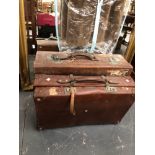 A REVELATION LEATHER SUITCASE TOGETHER WITH ANOTHER LEATHER SUITCASE