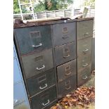 THREE LARGE VINTAGE STEEL FILING CABINET (3)