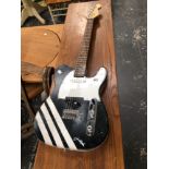A SQUIER SEAMOUR DUNCAN SIX STRING ELECTRIC GUITAR