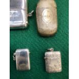 FIVE VARIOUS VICTORIAN AND EDWARDIAN SILVER HALLMARKED VESTA.