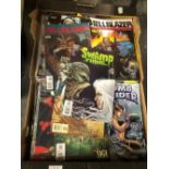 A COLLECTION OF COMIC BOOKS TO INCLUDE BUFFY THE VAMPIRE SLAYER, SWAMP THING DC AND TOMB RAIDER. (