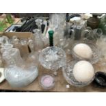 DRINKING AND OTHER GLASS, ELECTROPLATE, GREEN POTTERY WARES AND TWO OSTRICH EGGS