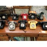 TEN VARIOUS TELEPHONES