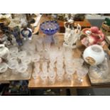 OIL LAMPS AND FITTINGS, JAPANESE EGGSHELL, A PRATT PRINTED COMPORT, STAFFORDSHIRE FIGURES, AA BADGES