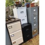 FOUR MODERN STEEL FILING CABINETS (4)