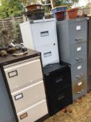 FOUR MODERN STEEL FILING CABINETS (4)