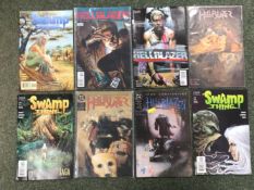 A COLLECTION OF COMIC BOOKS TO INCLUDE BUFFY THE VAMPIRE SLAYER, SWAMP THING DC AND TOMB RAIDER. (