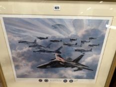 RONALD WONG, A PENCIL SIGNED PRINT OF THE US AIR FORCE FIGHTING FIFTY FIFTH