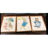 A GROUP OF SIX FRAMED BEATRIX POTTER PRINTS.