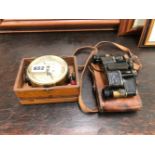 A VINTAGE SILVERTOWN TELEGRAPH WORKS GALVANOMETER TOGETHER WITHA PAIR OF NEGRETTI AND ZAMBRA OPERA