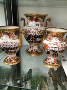 A PAIR AND ANOTHER SPODE 967 PATTERN IMARI PALETTE VASE