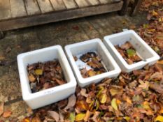 THREE SMALL BELFAST SINKS