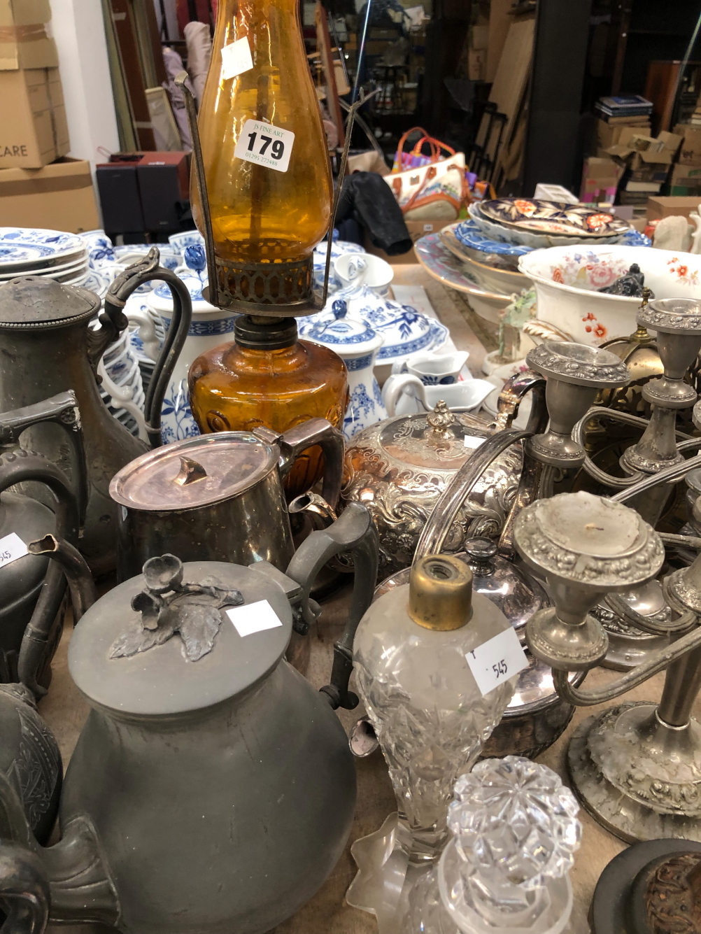 ELECTROPLATE TEA AND COFFEE POTS, CANDLESTICKS AND CANDELBRA TOGETHER WITH TWO CLOCKS - Image 2 of 4