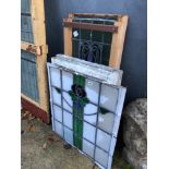 VARIOUS STAINED GLASS PANELS, SOME IN FRAMES