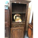 AN ANTIQUE AND LATER FRENCH PROVINCIAL TWO DOOR CUPBOARD. W 94 D 50 H 193cms