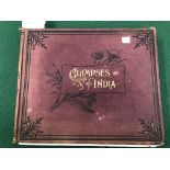 BOOK. GLIMPSES OF INDIA. PUBLISHED BY C B BURROWS, BOMBAY.