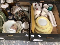A ROSE DECORATED COFFEE SET, PYREX TABLE WARE, DENBY COFFEE POTS AND MISCELLANEOUS CERAMICS
