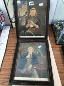 TWO FRAMED PRINTS OF GRANDPARENTS, A MOUNTED PRINT OF BANBURY AND ANOTHER PRINT