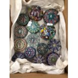 FOURTEEN MILLEFIORE GLASS PAPERWEIGHTS