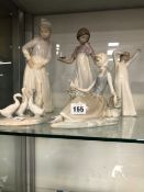 FIVE NAO AND LLADRO FIGURES