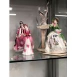 A COALPORT FIGURE OF MARGOT FONTAINE, TWO OTHER COALPORT FIGURES AND ANOTHER BY WORCESTER