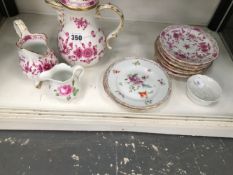 MEISSEN PINK FLOWERING ONION PATTERN WARES TOGETHER WITH OTHER MEISSEN WARES