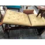 A UNUSUAL VINTAGE MAHOGANY ADJUSTABLE MEDICAL EXAMINING COUCH