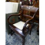 AN EARLY 19th CENTURY MAHOGANY ARMCHAIR