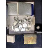 A QUANTITY OF SILVER PROOF AND OTHER COINS.