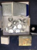 A QUANTITY OF SILVER PROOF AND OTHER COINS.