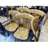 A SET OF SIX KITCHEN SIDE CHAIRS