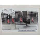 THREE RISQUE MIXED MEDIA AND PHOTOGRAPHIC PRINTS OF WOMEN, SIZES VARY (3)