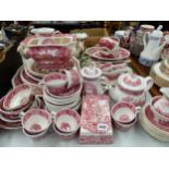 A LARGE QUANTITY OF ADAMS DINNER WARES, A MASONS PLATTER, ETC.