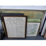 A SMALL COLLECTION OF VINTAGE AND LATER MAPS ETC. SIZES VARY