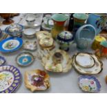 A QUANTITY 20th CENTURY DECORATIVE CHINA WARES SHELLY, BESWICK, COALPORT, LIMOGES, NORITAKE, A