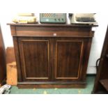 A VICTORIAN ROSEWOOD SIDE CABINET. H 106 W 117 D 38cms