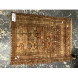 AN ANTIQUE AFGHAN PRAYER RUG. 95 x 73cms