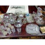 A QUANTITY OF VARIOUS GLASSWARES.