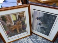 THREE LIMITED EDITION COLOUR PRINTS OF VARIOUS DOG SUBJECTS, SOME PENCIL SIGNED (3)