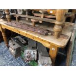 A PINE KITCHEN TABLE. H 78 W 152 D 92cms