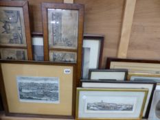 A COLLECTION OF ANTIQUE AND LATER TOPOGRAPHICAL PRINTS, PORTRAIT PHOTOGRAPHS ETC